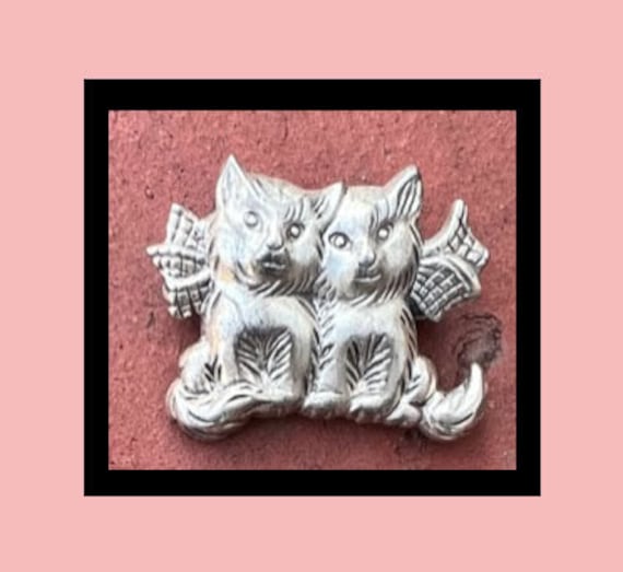 Little Kittens Scatter Pin/Brooch Sterling Silver… - image 1