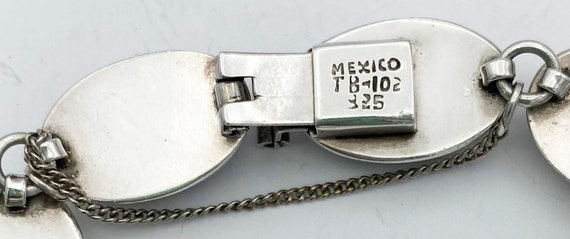 Blue Lapis Modernist Bracelet Signed Mexico - 7 l… - image 5