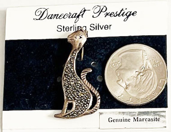 Danecraft Sterling Silver and Marcasite Cat Scatt… - image 2