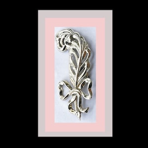 Lang  Sterling Silver  Feather Plume Brooch, Signed