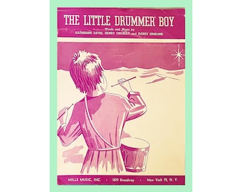 Vintage Holiday Sheet Music  "The Little Drummer Boy" 1958