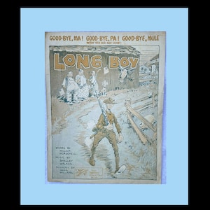 Vintage Sheet Music: World War 1   Song &quot;Good-bye MA, PA, Mule&quot;  1917 large format