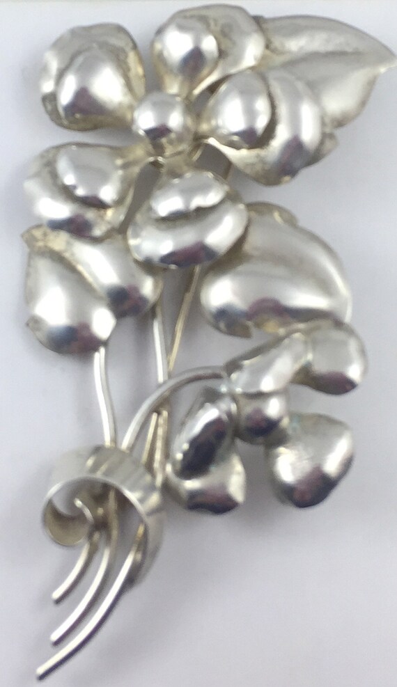 Large Rose  Floral Solid  and Dramatic Sterling S… - image 5