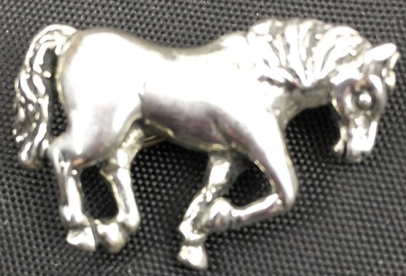 Horse Brooch Pin in Sterling Silver Vintage. copy… - image 2