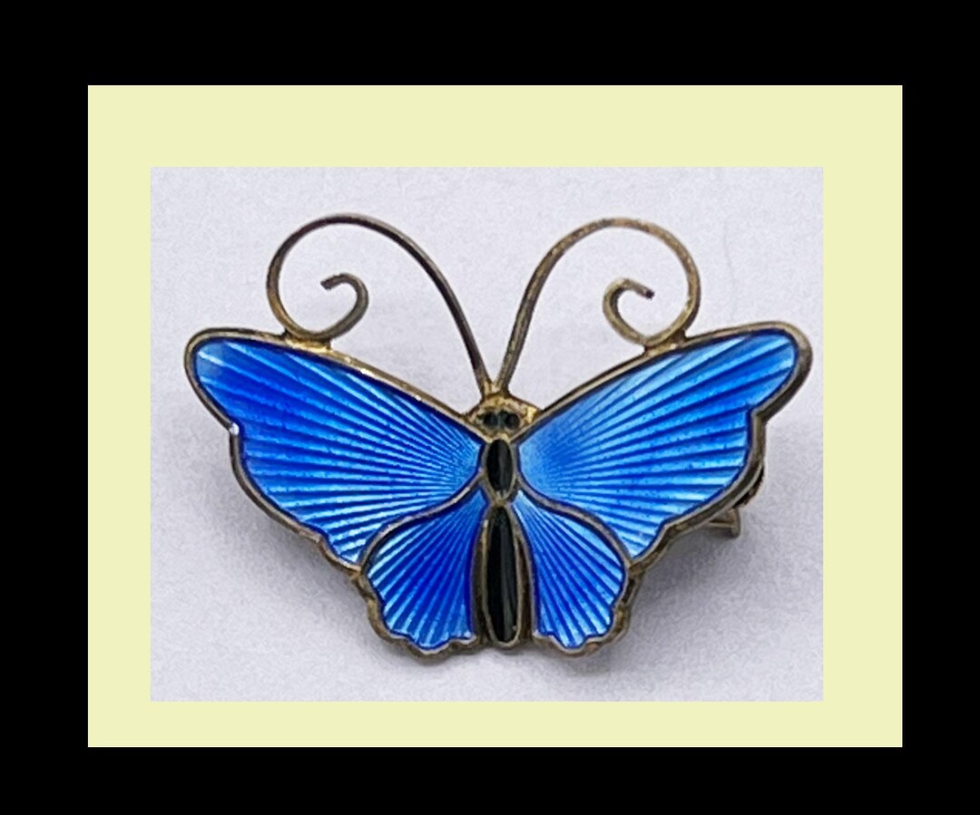 DAVID-ANDERSEN デビット アンデルセン 蝶ブローチ SV925 Blue Enamel David Andersen Butterfly Brooch Vintage David-Andersen