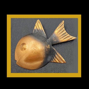 Rebajes Vintage Signed Copper Fish Brooch