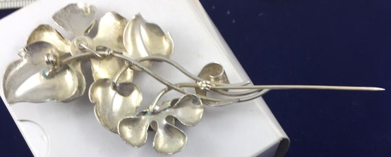 Large Rose  Floral Solid  and Dramatic Sterling S… - image 9