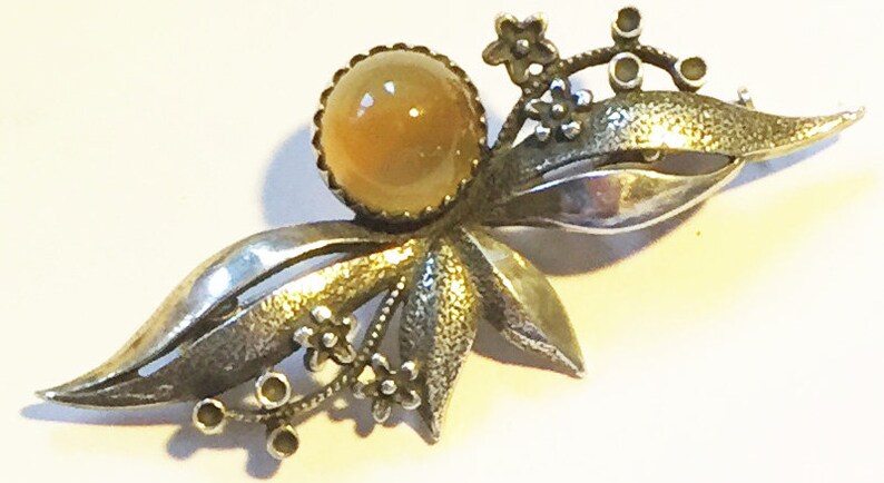 Repurpose: Brooch Russian Hallmarks Sterling Silver Agate ...