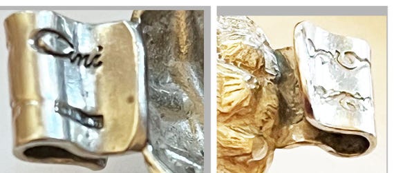 CINI Sterling Silver Repousse Pinecone Link Brace… - image 5