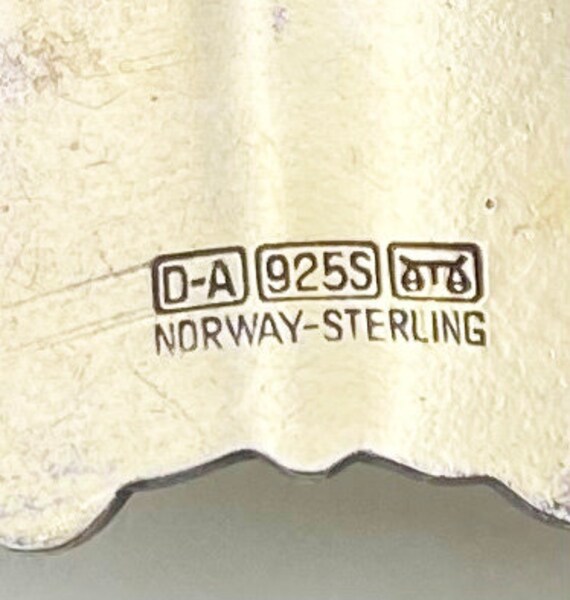 David-Andersen White Enamel Butterfly Brooch Sign… - image 9