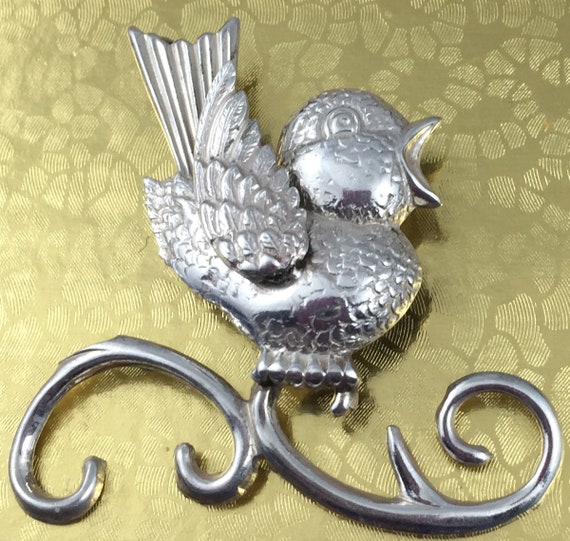 LANG  Baby Song Bird Pin Brooch  Sterling Silver … - image 4