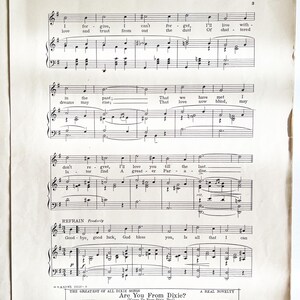 May include: A vintage sheet music score for the song "Are You From Dixie?" by Yellen & Cobb. The sheet music features a piano score with lyrics and a title page with the song title and composer information. The sheet music is printed on aged paper with a yellowed hue.