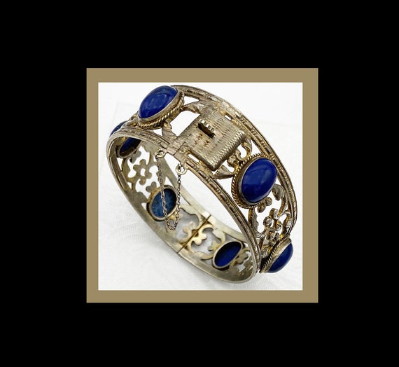 Peruzzi  Cuff Bracelet Lapis Lazuli and Sterling … - image 1