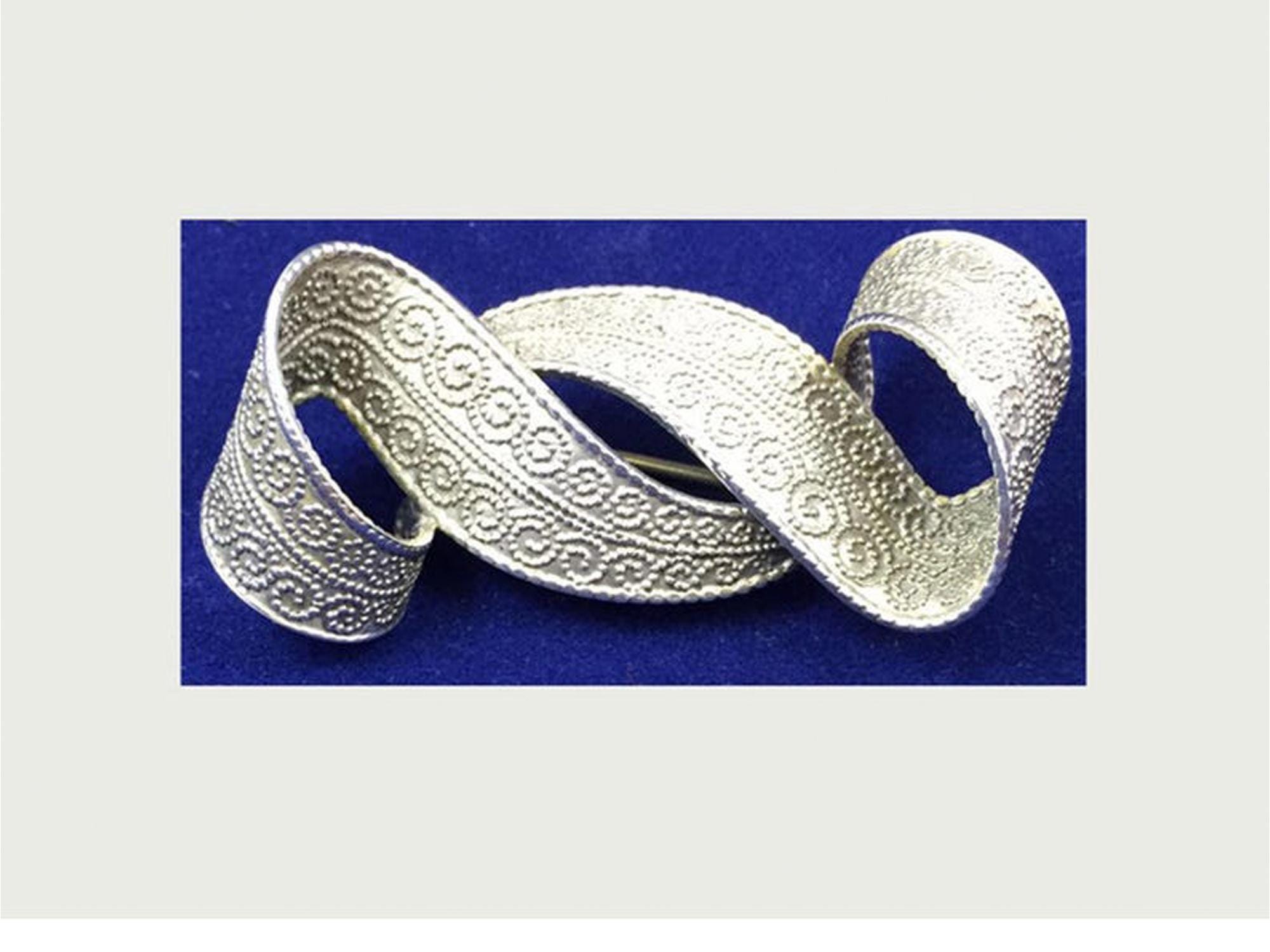 Beau Sterling Silver Ribbon Pin Brooch Signed Vintage - Etsy