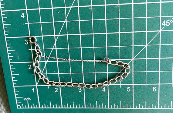 Sterling Silver single loop Charm Bracelet Vintag… - image 2