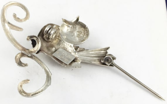 LANG  Baby Song Bird Pin Brooch  Sterling Silver … - image 6