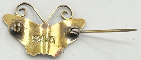 Vintage David-Andersen Red Enamel Butterfly Brooc… - image 6