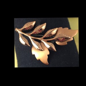 RENOIR Laurel Pattern  Copper Brooch Leaf  Hallmarked