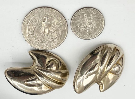 Earrings, Mexico, Solid Sterling Silver, Signed, - image 4