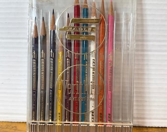VTG Eagle Verithin Art Set Colored Pencils 10 Ct USA Drawing Illustration Prop