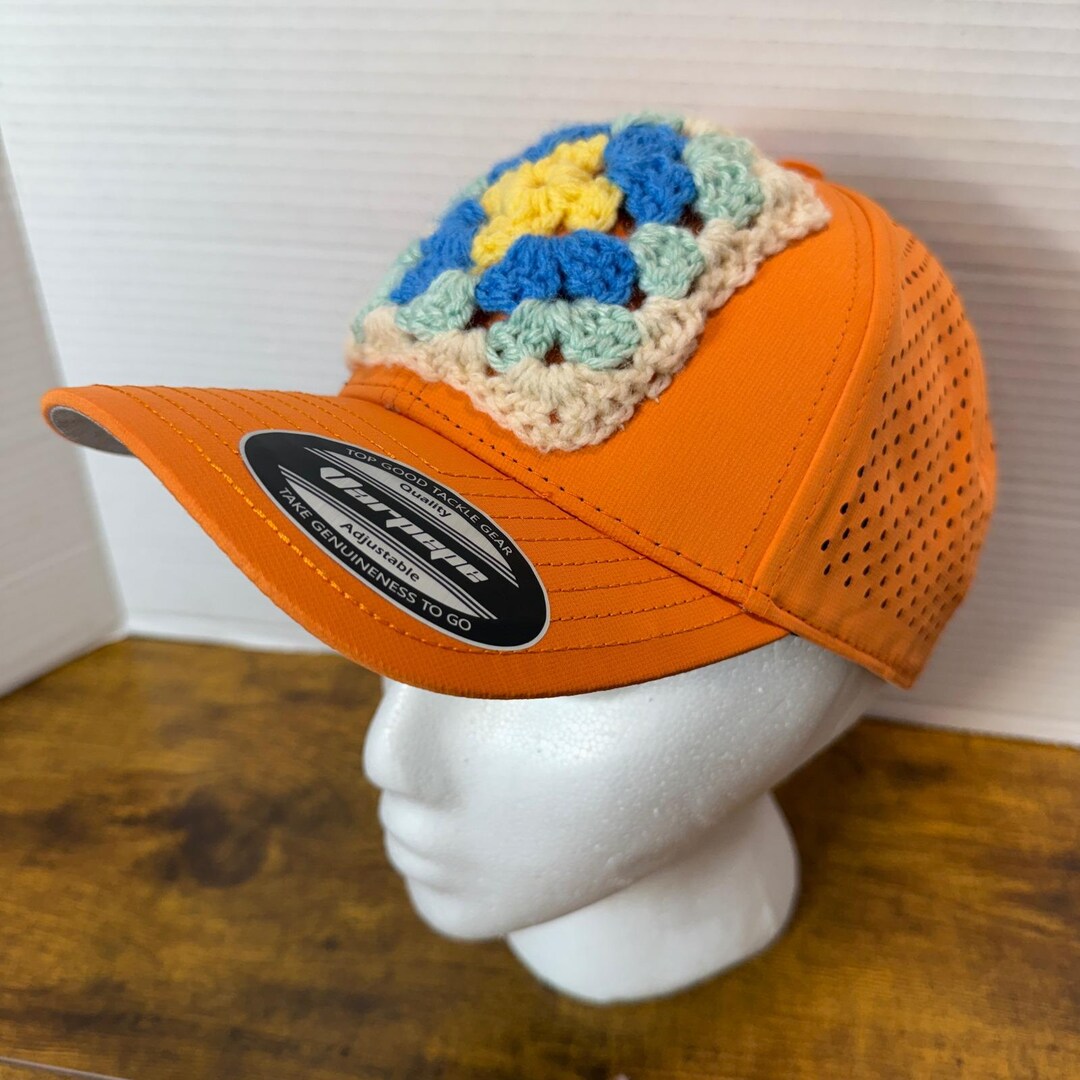 Custom Handmade Crochet Granny Square Trucker Hat Snapback Cap Women ...