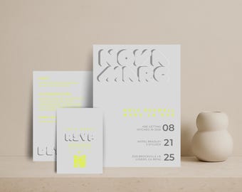 Gray Wedding Invitation Template – Modern Canva Suite · JA010