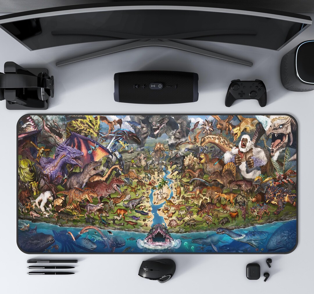 ARK Survival Evolved Map Mouse Pad | Dinosaurs Gaming Desk Mat | Gamer ...