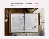 Goal Planner Bundle - Goal Tracker A5 Size Printable PDF - Productivity Planning Binder Insert