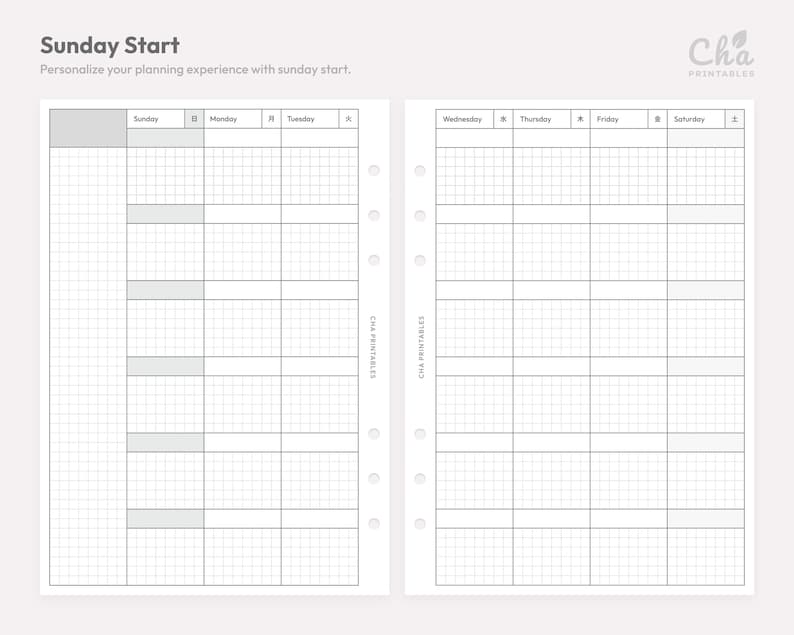 Monthly Planner Inserts A5 Printable - Undated Ring Binder Refill Pages ...
