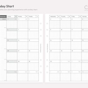 May include: A two-page monthly planner insert for September 2026 with a Sunday start. The grid layout features columns for each day of the week, including English and Japanese headers, with six binder holes on the inner edges and the text Cha Printables.