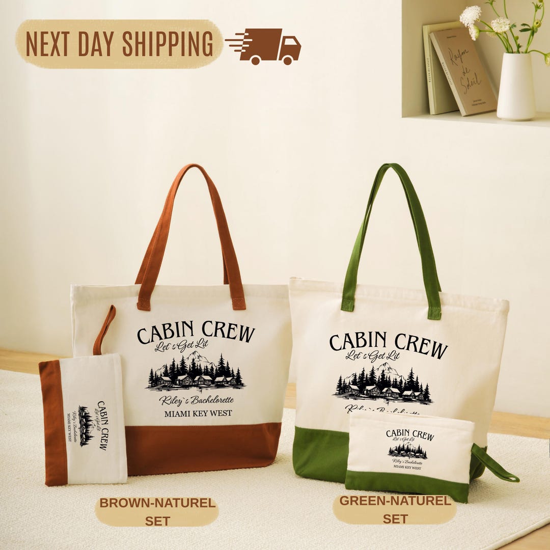 Custom Bachelorette Tote Bag: Cabin Crew, Camp Bride, Bridal Shower - Etsy