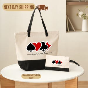 Bolsa de lona para naipes, bolsa con cremallera para bridge y canasta (colores personalizados)