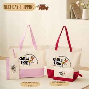 Custom Girls Trip Tote Bag, Girls Trip Bag, Personalized Gift, Canvas Tote Bag, Canvas Trip Bag, Vacation Bag, Sisters Trip Bag