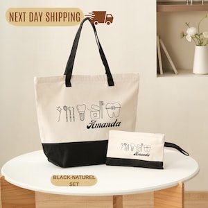 Bolsa de tela para dentista: Lona personalizada (Regalos para graduados y asistentes dentales)