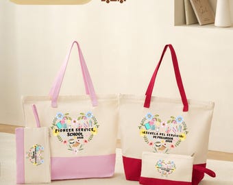 Bolsa de servicio Pioneer: estampado floral personalizado (con cremallera, varios colores)