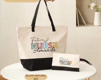 Bolsa de mano Future Nurse - Personalizada con cremallera y bolsillo interior