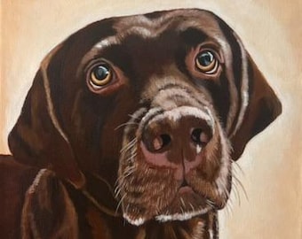 Custom Hand-painted memorial pet portraits of beloved pets from your photo