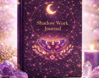 Shadow Work Journal, Celestial Butterfly Moon Design, Self Reflection Notebook