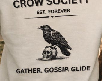 Sudadera con capucha de la Sociedad Gótica del Cuervo - Sudadera con capucha de Cuervo Brujo - Sudadera con capucha unisex de humor negro y estilo witchcore