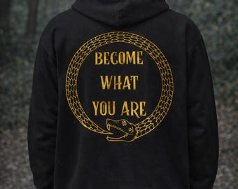 Ouroboros Snake Zip Hoodie Symbol of Rebirth Mystical Unisex Hoodie
