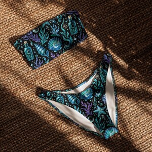 Ocean Witch Bikini, Sea Witch Bandeau Bikini Set, Celestial Shell Swimwear