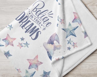 Pastel Moon and Stars  Blanket, Celestial Cozy Throw