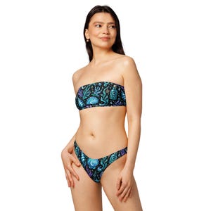 Ocean Witch Bikini, Sea Witch Bandeau Bikini Set, Celestial Shell Swimwear