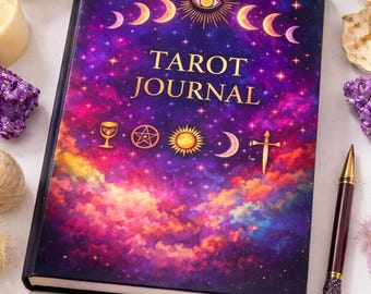 Celestial Tarot Journal, Moon Phase Reading Log Book, Spiritual Notebook