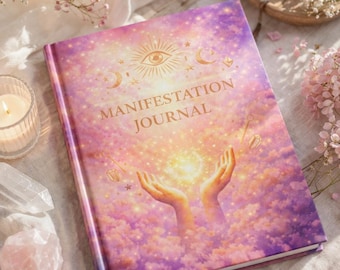 Manifestation Journal, Law of Attraction, Affirmation Diary, Celestial Design, 150 Pages