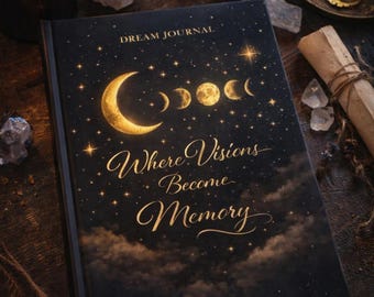 Celestial Moon Phase Dream Journal, Night Sky Diary, Lined Notebook
