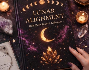 Lunar Alignment Journal, Moon Rituals, Manifestation, Witchy Diary, Celestial Cover