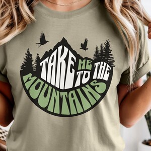 Descubre más camisetas, algodón hilado en anillo, estilo retro de montaña imagen 1
