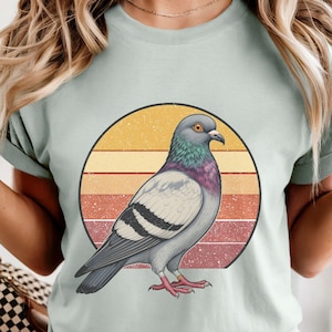 Taube Tshirt, Retro Bird Tee, Komfort Farben Baumwolle