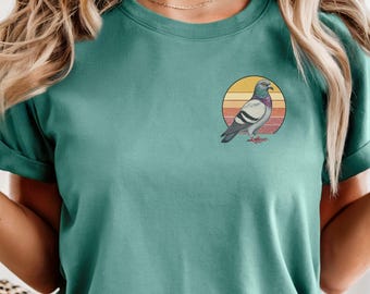 Pigeon Tshirt, Retro Bird Tee, Comfort Colors Cotton